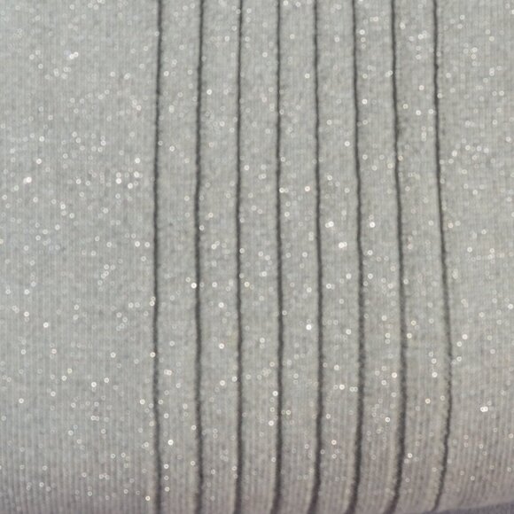 Vintage Arlando Sweater Womens Extra Large Silver Gray Mock Sparkle Shiny Crop - Picture 11 of 12